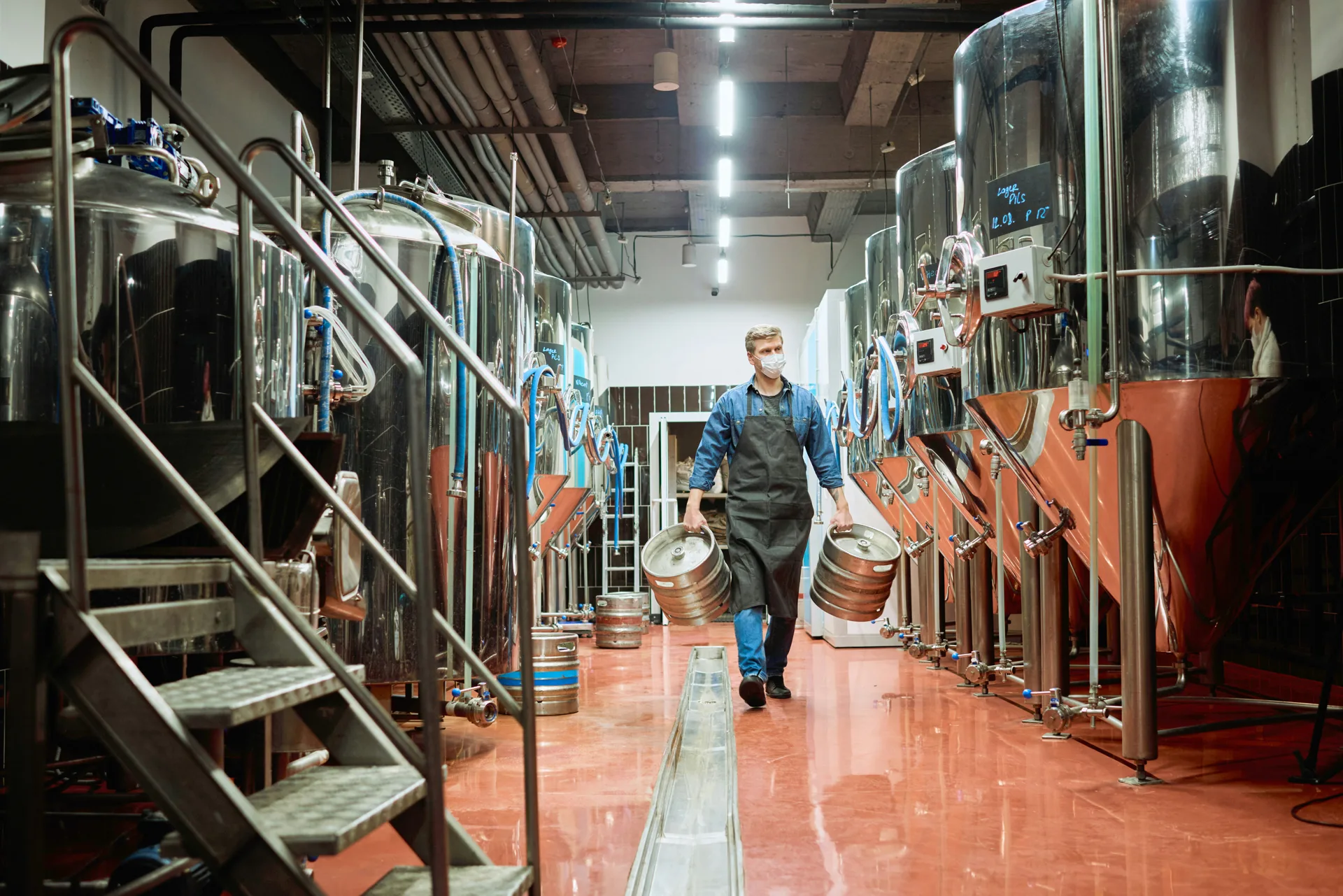 urethane concrete floor in a Laval brewery