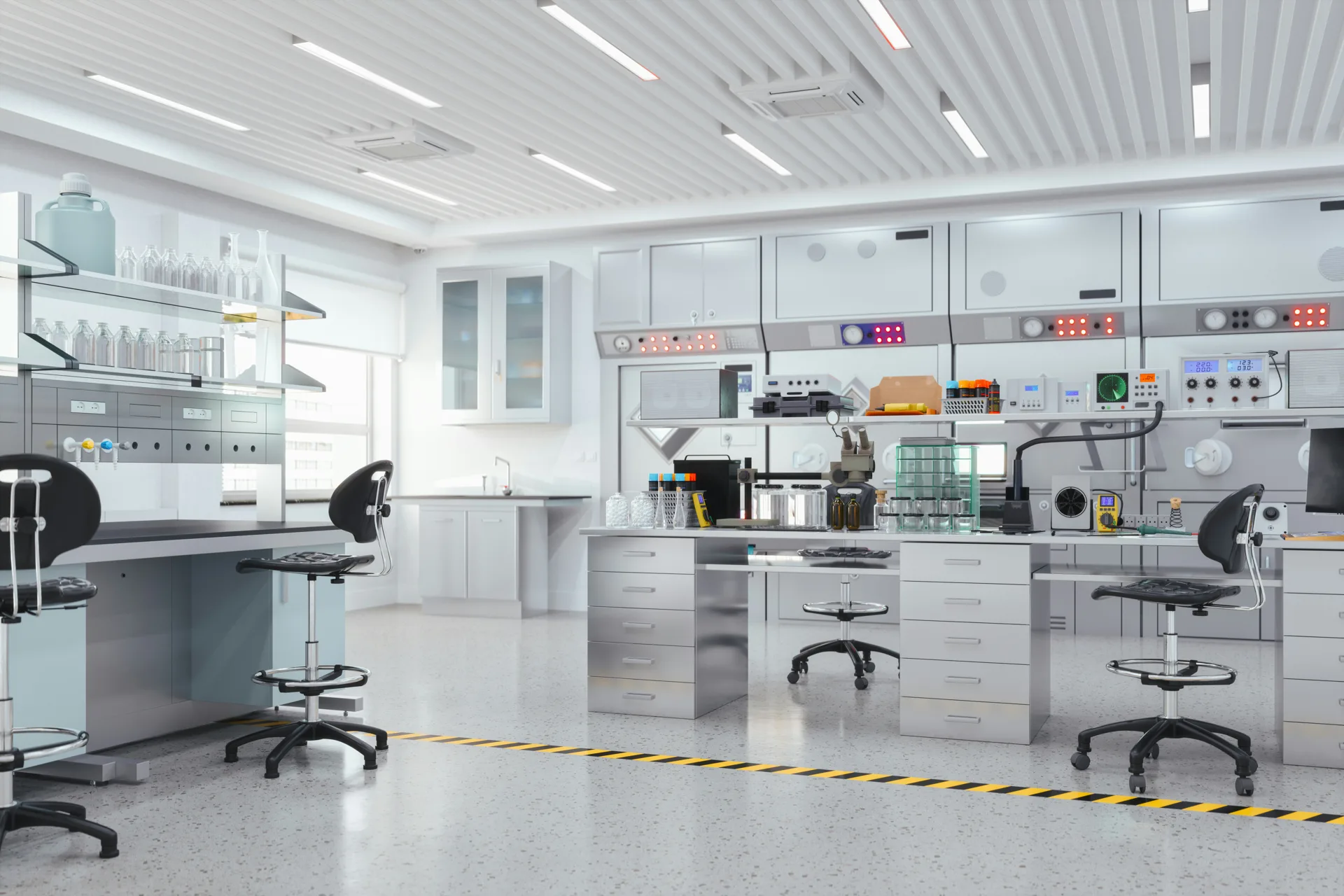 seamless clean-room concrete floor at a Laval technology facility