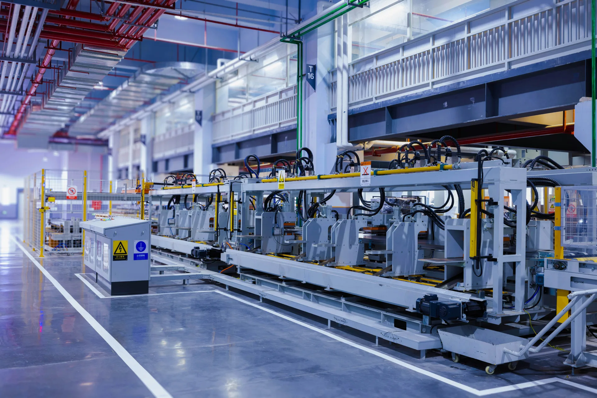 polished concrete floor on a Laval manufacturing conveyor line