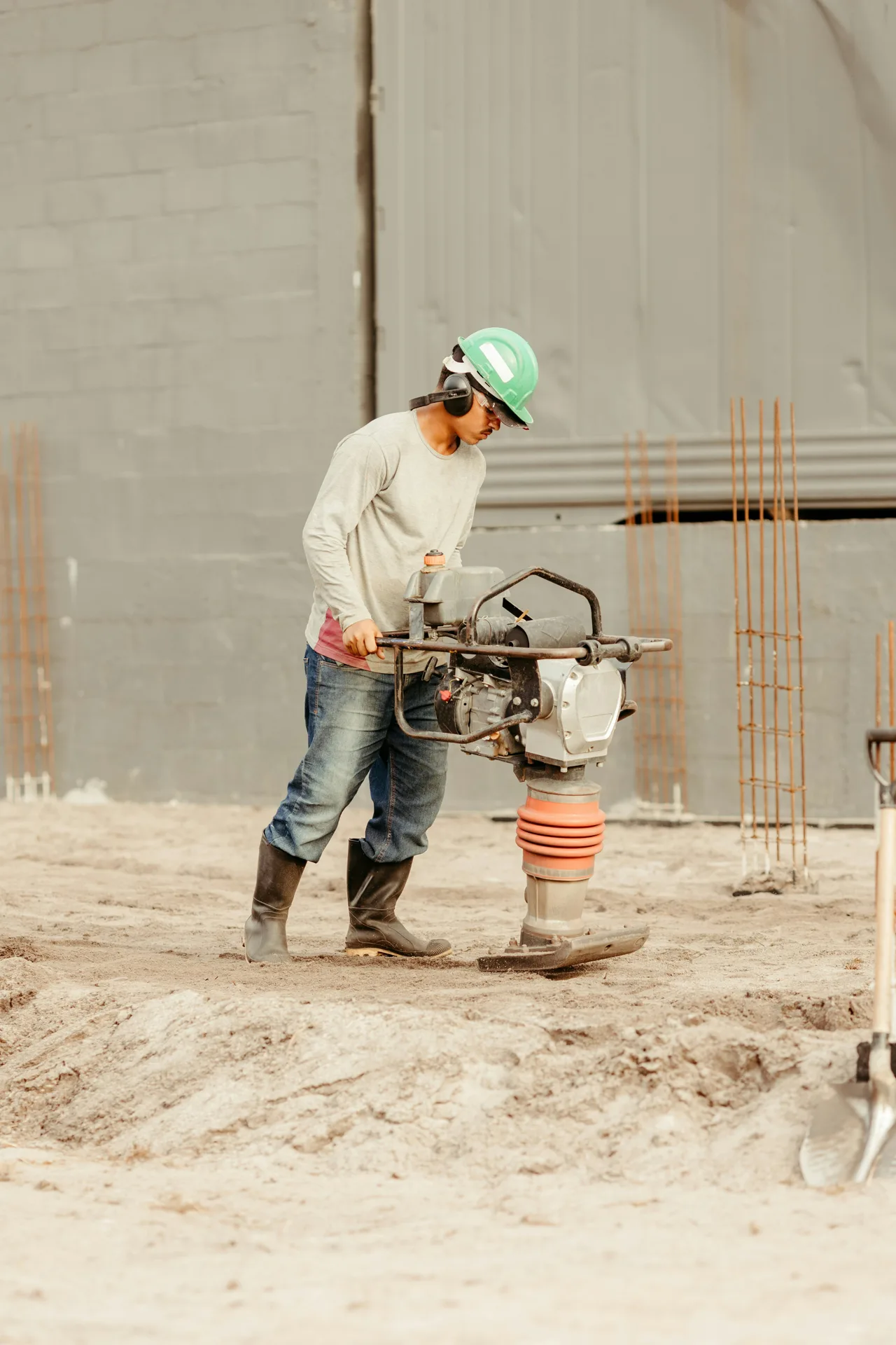 sub-grade prep before a concrete pour calculated by volume in Laval