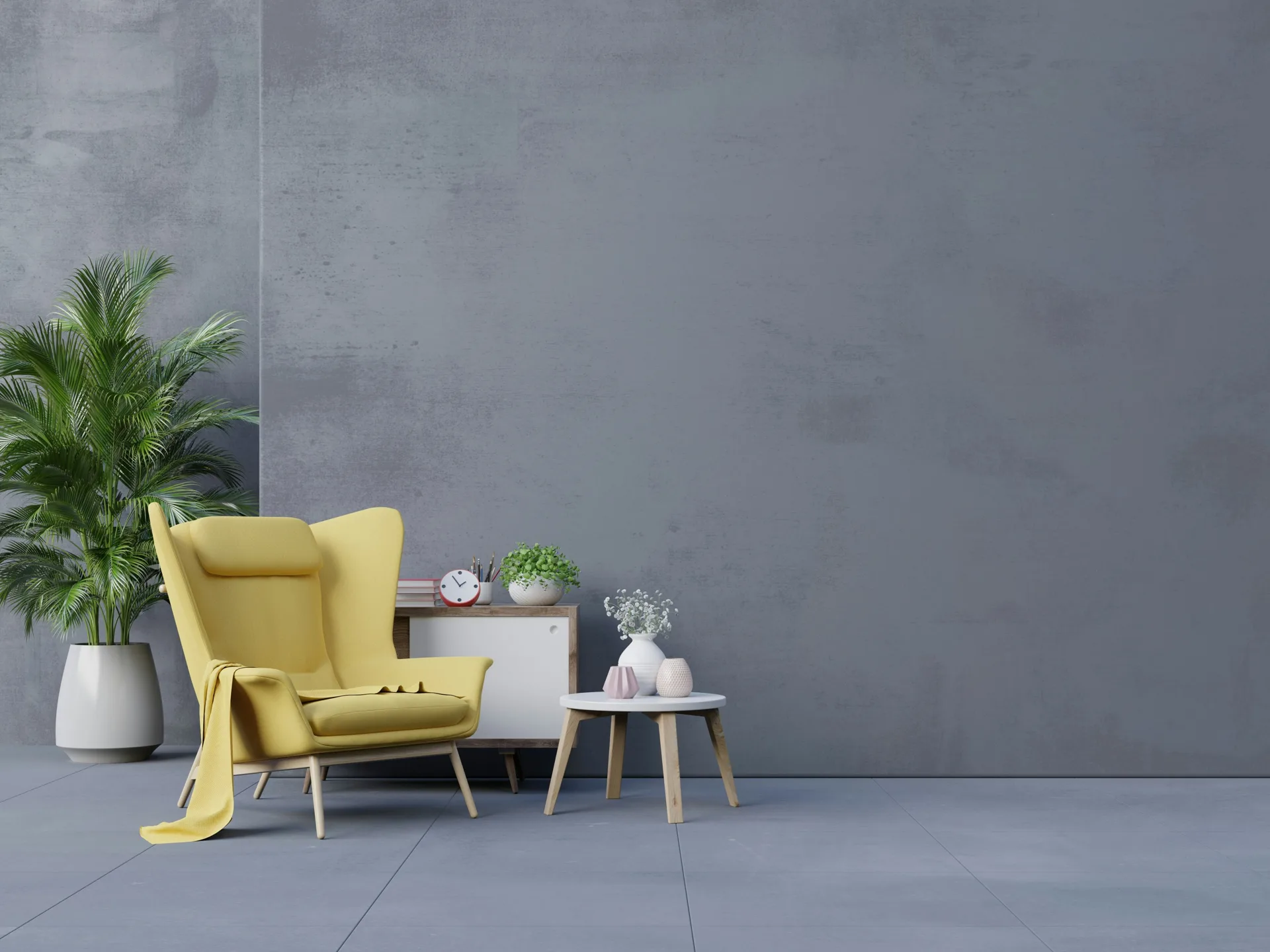 concrete feature surface in a modern Laval interior