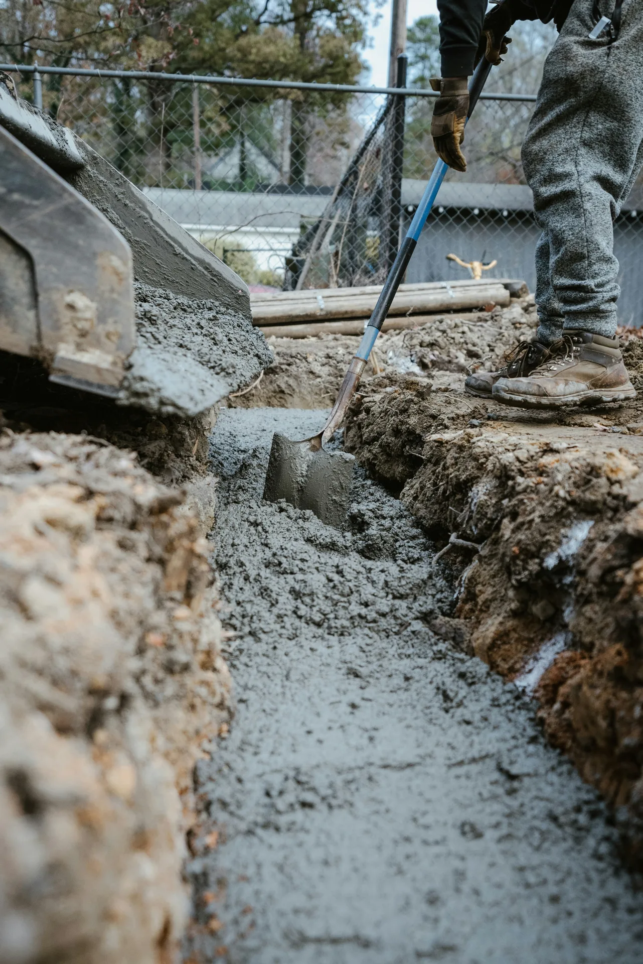 foundation repair excavation at a Laval home